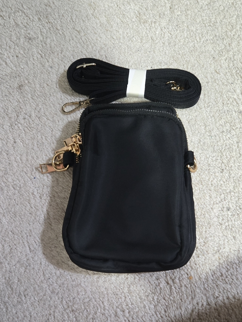 Compact Black Crossbody Phone Bag - Unbranded